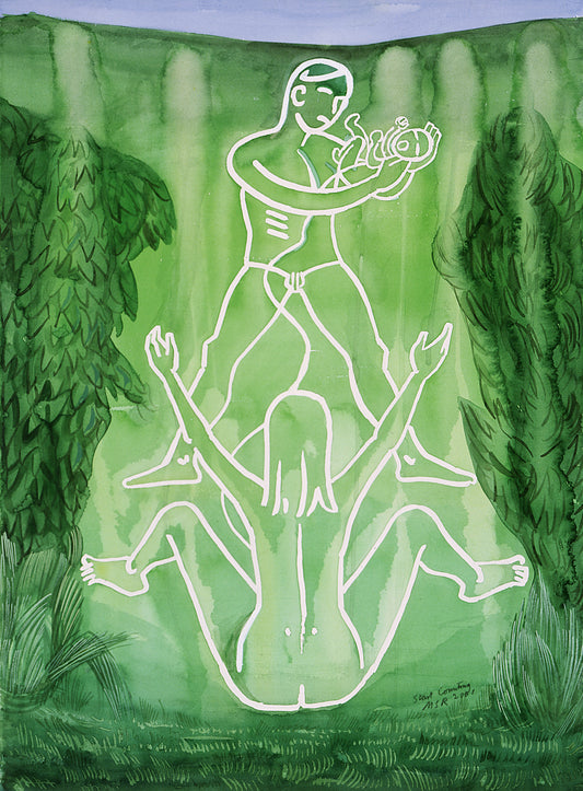 "Start Counting" by Melvyn Robinson – watercolour from the Hill Drawings series, inspired by ancient landmarks and early British art.